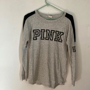 XS PINK long sleeved grey t shirt